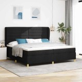 vidaXL Pat cu saltea cu arcuri Gri &icirc;nchis 90x190 cm Negru 200 x 200 cm