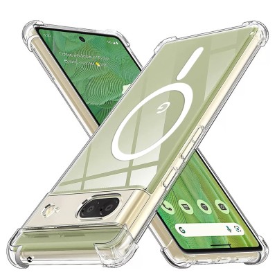 Husa Google Pixel 7 Techsuit Shockproof Clear Silicone MagSafe, transparenta foto