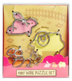 Set 3 puzzle-uri metalice pentru copii - Animale domestice