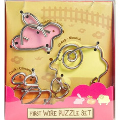 Set 3 puzzle-uri metalice pentru copii - Animale domestice