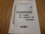 COMPENDIU DE REGULI ALE JOCULUI DE BASCHET - Corneliu Negulescu -1995, 59 p.