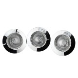 Set 3 Spoturi Incastrabile Rabalux, GU10, 50W, 280 lm, 82mm, IP40, Alb Cald, Argintiu
