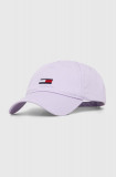 Cumpara ieftin Tommy Jeans șapcă de baseball din bumbac culoarea violet, uni AW0AW15842