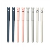 Set pix scrie-sterge, 8 bucati, modele cu animalute, grosime de scriere 0.35 mm - Pixuri pentru la scoala