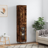 Dulap &icirc;nalt, stejar fumuriu, 34,5x34x180 cm, lemn prelucrat GartenMobel Dekor, vidaXL