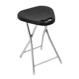 Taburet SC200015H pliabil, rotund, plastic negru, 30 x 30 x 45 cm