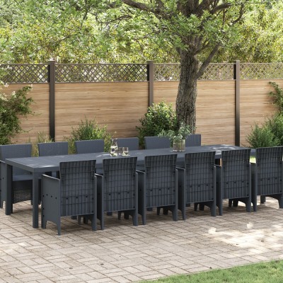 vidaXL Set Dining Grădină 13 pcs Antracit 12-Persoane Polipropilenă foto