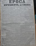 Ziarul Epoca, 24 octombrie 1899; Guvernul si criza ; Emigrarea din Dobrogea