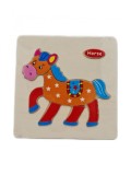 Puzzle din lemn 15x15 cm - Calut, 7Toys