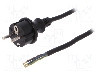 Cablu alimentare AC, 5m, 3 fire, culoare negru, cabluri, CEE 7/7 (E/F) mufa, SCHUKO mufa, PLASTROL - W-97269 foto