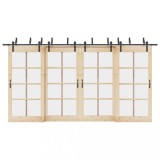 VidaXL Set feronerie pentru uși glisante, negru, 427 cm, oțel