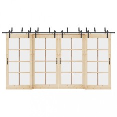 vidaXL Set feronerie pentru uși glisante, negru, 427 cm, oțel