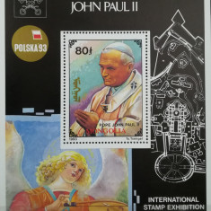 BC618, Mongolia 1993, colita Papa Ioan Paul al II-lea