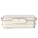Cutie alimentara multifunctionala Pufo cu capac etans, sita detasabila, pentru fructe, legume sau mancare, 31 x 13 cm