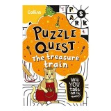 Carte puzzle Treasure Train, Fantasy, varsta 9-12 ani, labirinturi, cuvinte incrucisate, numere