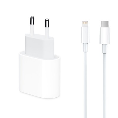 Incarcator PCS A2347 compatibil cu iPhone Apple, cu cablu de date, Type-C la tip Lightning, Fast charge 20W, foto