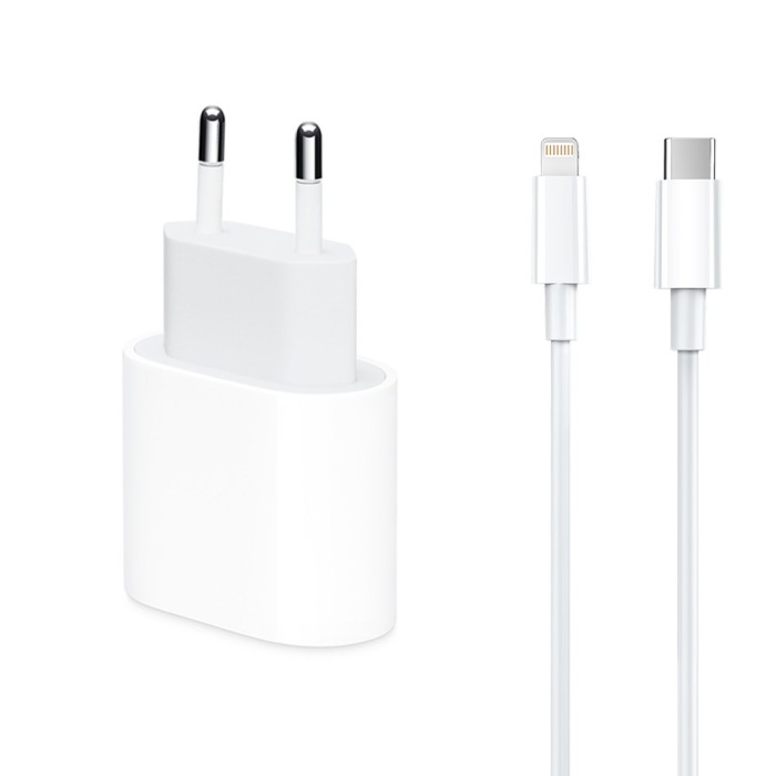Incarcator PCS A2347 compatibil cu iPhone Apple, cu cablu de date, Type-C la tip Lightning, Fast charge 20W,