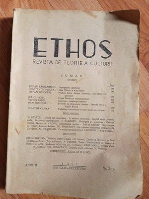 Ethos. Revista de teorie a culturii anul II, nr.3-4 foto