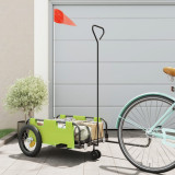 VidaXL Remorcă de bicicletă, verde, textil oxford și fier