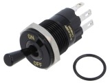 Comutator basculant ONPOW 2 poziții SPDT 5A 250VAC IP67 ONPOW7116B1-11/2/41RGB/24V/A
