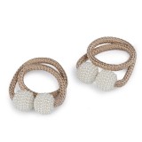 Set 2 magneti decorativi pentru perdele si draperii, Alb-bej, Crisalida