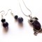 Set colier si cercei ametist si cristale negre, set bufnita 41231