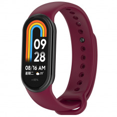 Curea smartwatch compatibila xiaomi mi band 8 / 8 nfc, waterproof, tpu, wine red