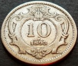 Moneda istorica 10 HELLER - AUSTRIA (AUSTRO-UNGARIA), anul 1893 * cod 3074