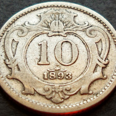 Moneda istorica 10 HELLER - AUSTRIA (AUSTRO-UNGARIA), anul 1893 * cod 3074