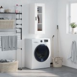 VidaXL Dulap montat pe perete, alb extralucios, 34,5x34x90 cm