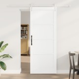 Ușă Glisantă vidaXL cu Set de Accesorii Alb 83x211 cm Lemn Solid Pin, Ușă pentru Interior &#039;ORKDAL&#039;Alb 83x211x4 cm Lemn Solid Pin