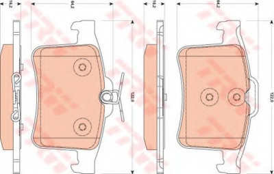 Set placute frana,frana disc JAGUAR XF SPORTBRAKE (CC9) (2012 - 2014) TRW GDB1877 foto