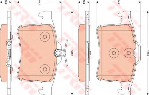 Set placute frana,frana disc JAGUAR XF SPORTBRAKE (CC9) (2012 - 2014) TRW GDB1877