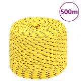 VidaXL Fr&acirc;nghie de barcă, galben, 10 mm, 500 m, polipropilenă