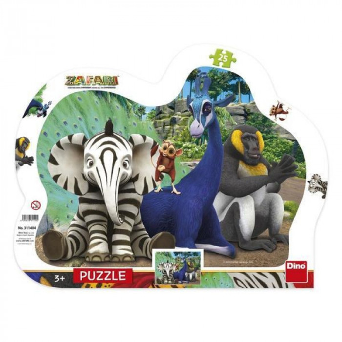 Puzzle cu rama - Zafari (25 piese), 31 x 23 cm, 3 ani +