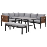 Cumpara ieftin Set de mobilier de grădină de colț Texas cu 8 locuri