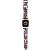 Curea pentru Apple Watch 1/2/3/4/5/6/7/8/9/10/SE/SE 2 (38/40/41/42mm) - Hello Kitty Strap Silicone Tags Graffiti (HKAWMSDGPTP) - Pink