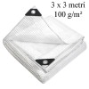 Prelata ranforsata 3x3 m, 100g/mp, protectie UV+ si inghet, ochiuri otel 12 mm, polietilena transparenta