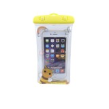 Husa subacvatica Glitter Kids Waterproof Flippy, Snowproof, Universala, cu Snur, pentru telefon sau documente, Bee, Galben