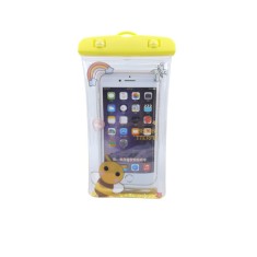Husa subacvatica Glitter Kids Waterproof Flippy, Snowproof, Universala, cu Snur, pentru telefon sau documente, Bee, Galben foto