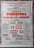 Afis Carnavalul Studentimea la cea de-a XXX-a aniversare, 1974