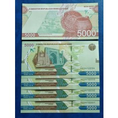 Uzbekistan 2021 - 5000 som, necirculata (5 bucati)