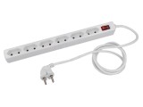 Prelungitor alimentare AS SCHWABE 1,4m 6 prize 16A 2x1mm&sup2; PVC alb cod 11314