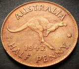 Cumpara ieftin Moneda istorica HALF PENNY - AUSTRALIA, anul 1942 * cod 4588, Australia si Oceania