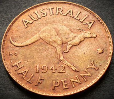 Moneda istorica HALF PENNY - AUSTRALIA, anul 1942 * cod 4588 foto