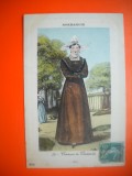 HOPCT 506 H COUTANCE -FEMEIE NORMANDIA 1912 -FRANTA -TCV-COSTUM SI COAFURA / COSTUME TRADITIONALE -EUROPA -CIRCULATA