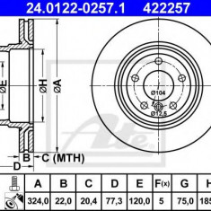 Disc frana BMW Seria 1 Cupe (E82) (2007 - 2013) ATE 24.0122-0257.1