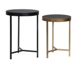 Cumpara ieftin Set 2 masute otel sticla Yamir &Oslash;35x48h; &oslash;40x56h