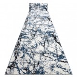 Traversa modern COZY 8871 Marble, Marmură - structural două niveluri de l&acirc;nă albastru, 100 cm, Dreptunghi, Lana