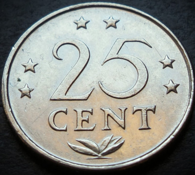 Moneda exotica 25 CENTI - ANTILELE OLANDEZE (Caraibe), anul 1980 * cod 3879 foto